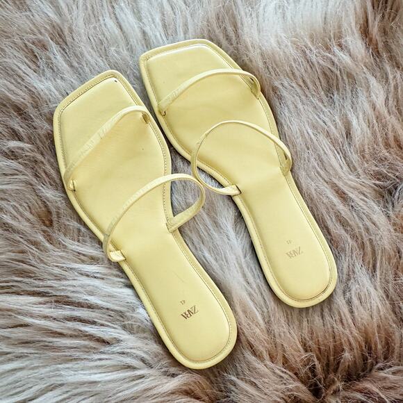 Zara Strappy Butter Yellow Minimal Sandals Size 41 (Approx US 10.5) - Picture 4 of 5